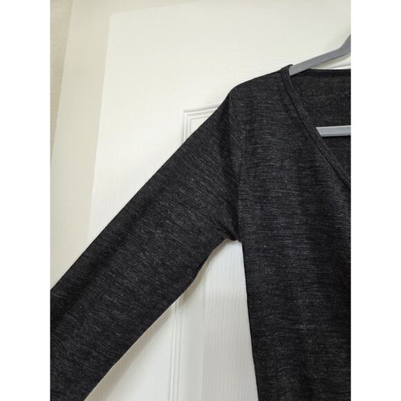 prAna Charcoal Gray Nadia Long Sleeve Faux Wrap Wool Blend Dress NWT, Size Small - Picture 7 of 15